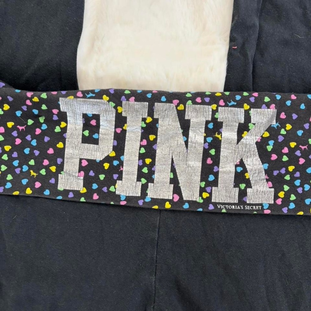 victoria's secret pink heart fold over flare yoga pants - Picture 4 of 8